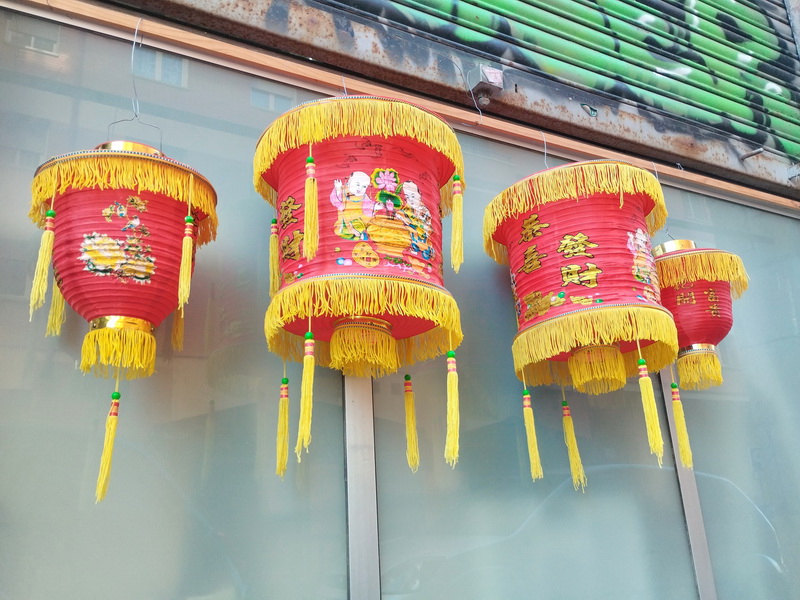 farolillo linterna china asia tela 58x35 50x25 2+2u